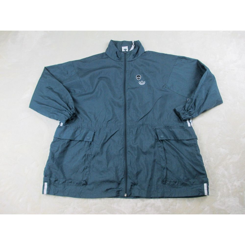 Adidas Jacket Womens Extra Small Blue‎ Full Zip Trefoil Windbreaker Ladies*